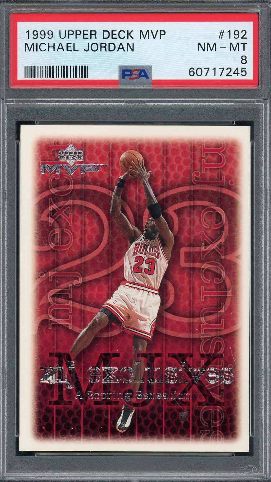 Michael Jordan 1999 Upper Deck MVP Basketball Card #192 Graded PSA 8