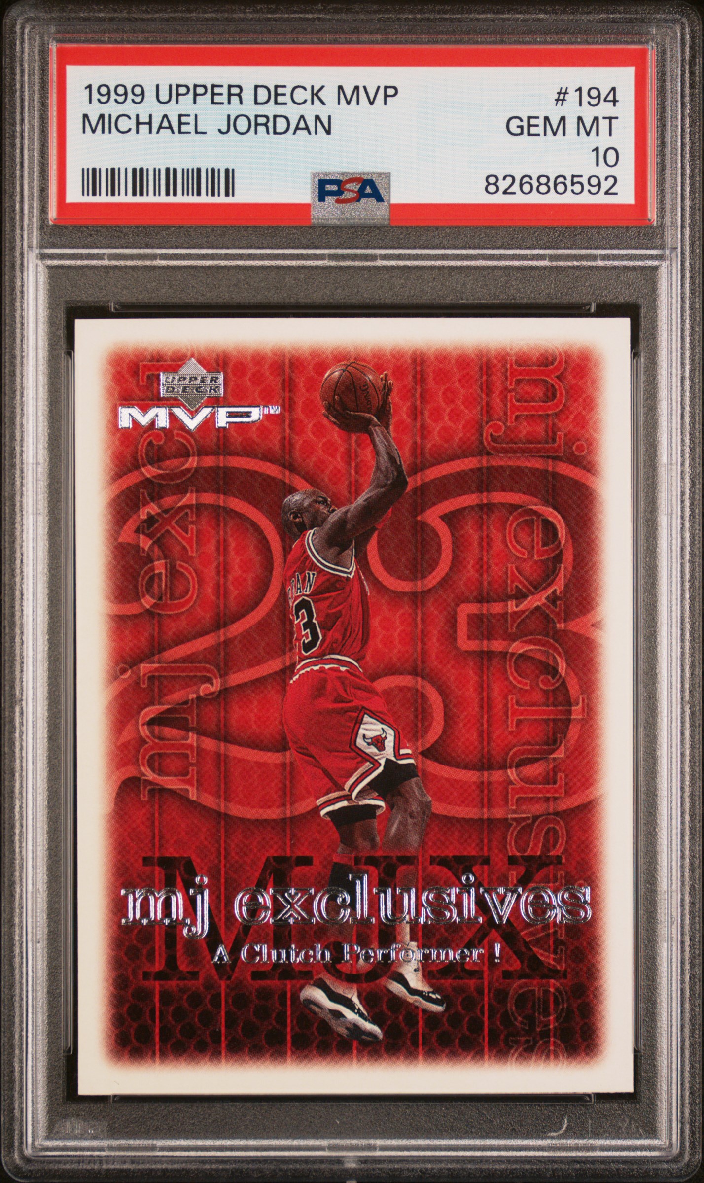 Michael Jordan 1999 Upper Deck MVP Basketball Card #194 Graded PSA 10