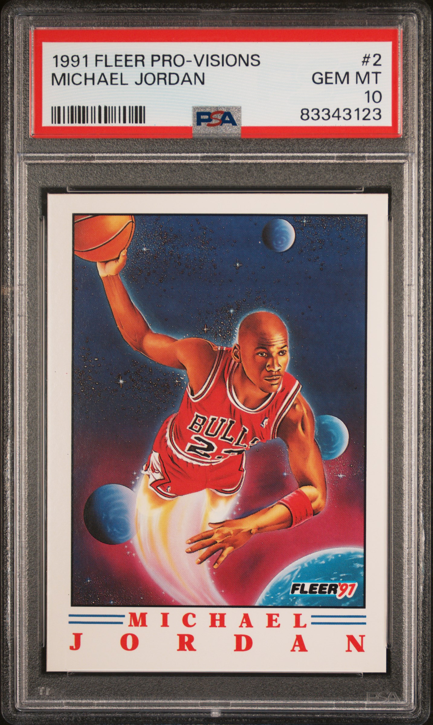 Michael Jordan 1991 Fleer Pro Visions Basketball Card #2 Graded PSA 10