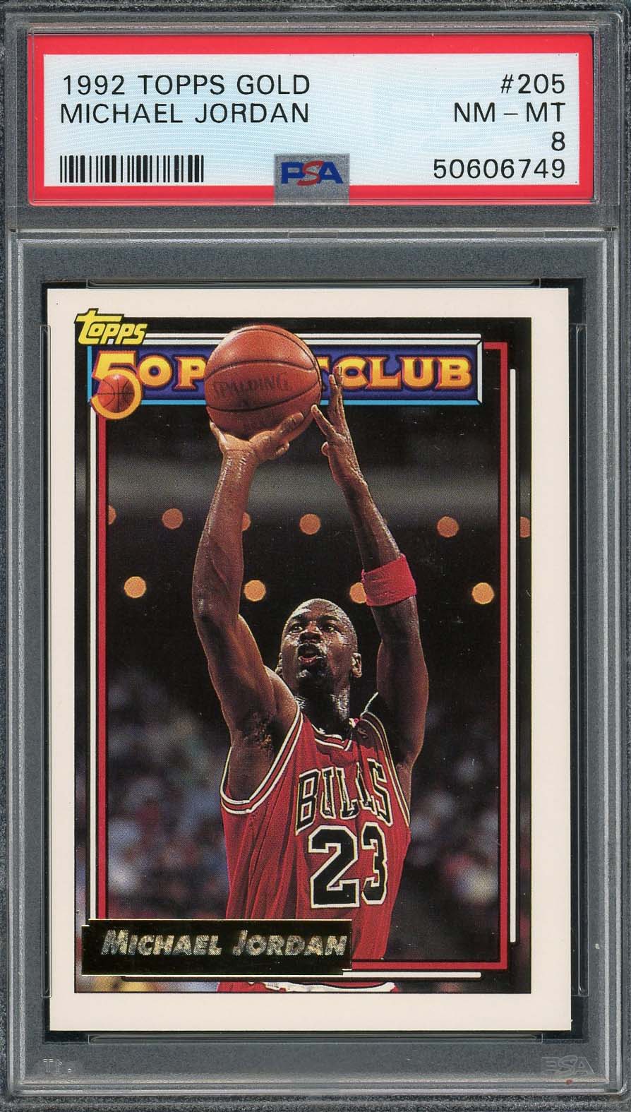Michael Jordan 1992 Topps Gold Basketball Card #205 Graded PSA 8 Michael Jordan 1992 Topps Gold Basketball Card #205 Graded PSA 8