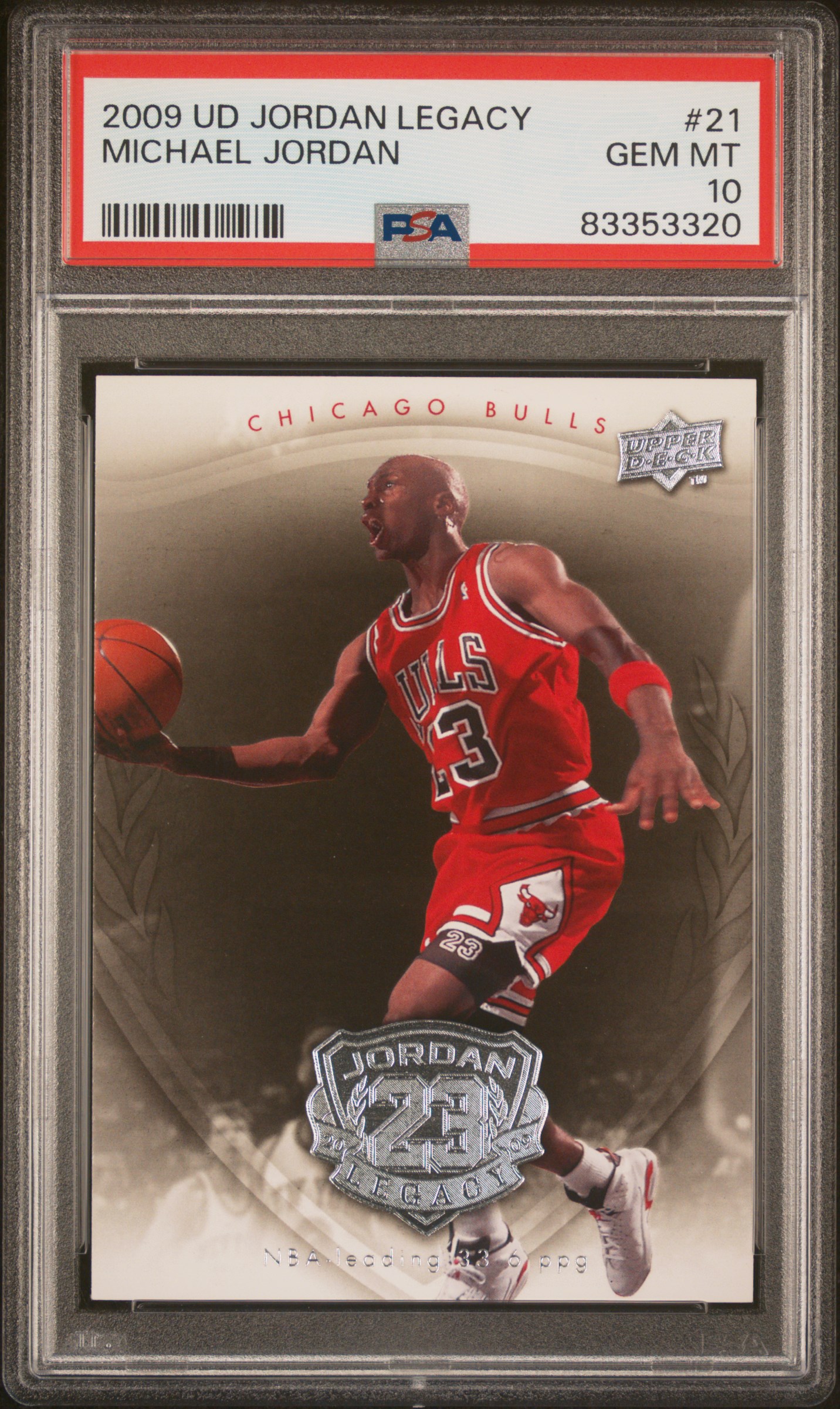 Michael Jordan 2009 Upper Deck Legacy Basketball Card #21 Graded PSA 10
