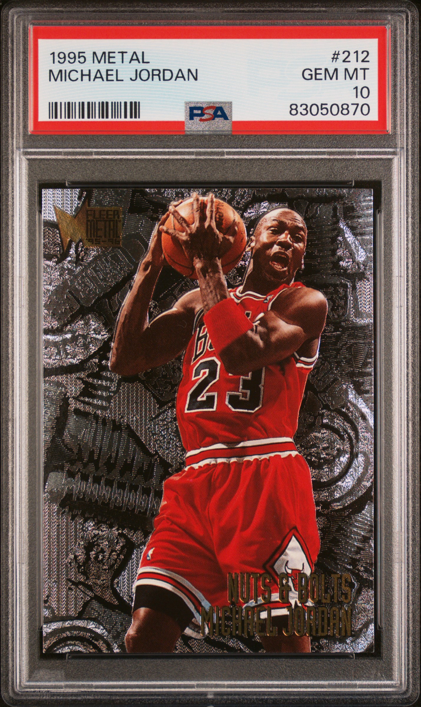 Michael Jordan 1995 Metal Basketball Card #212 Graded PSA 10