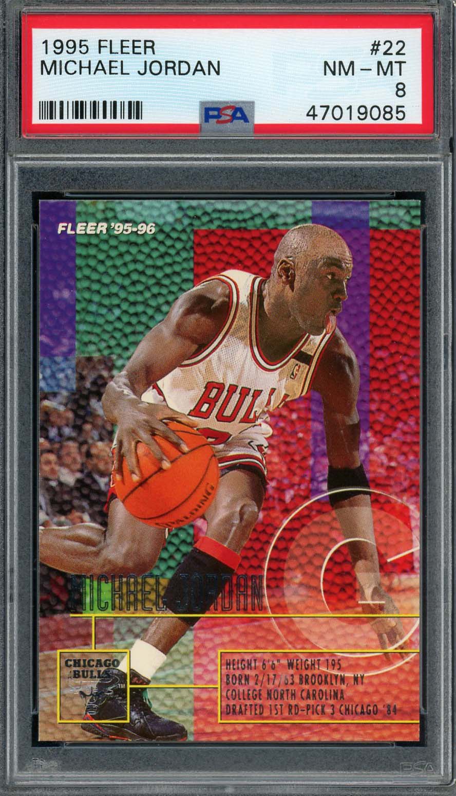 Michael Jordan 1995 Fleer Basketball Card #22 Graded PSA 8