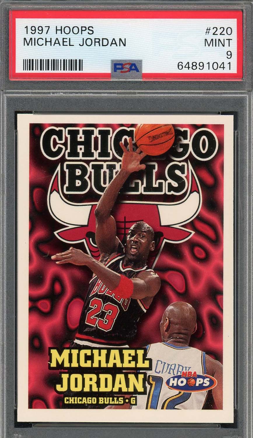 Michael Jordan 1997 Hoops Basketball Card #220 Graded PSA 9