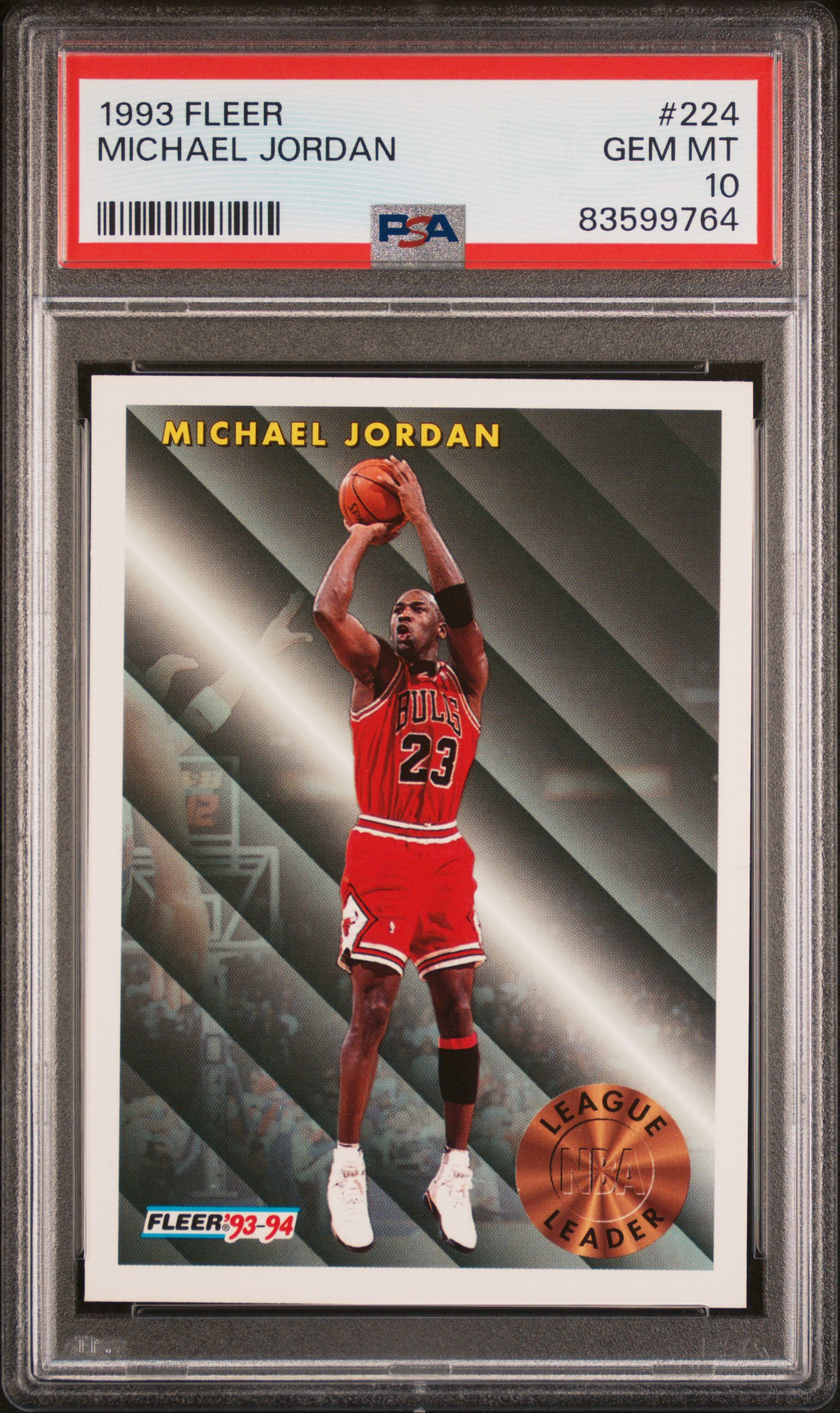 Michael Jordan 1993 Fleer Basketball Card #224 Graded PSA 10
