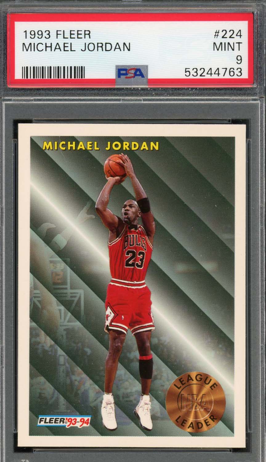 Michael Jordan 1993 Fleer Basketball Card #224 Graded PSA 9 MINT Michael Jordan 1993 Fleer Basketball Card #224 Graded PSA 9 MINT