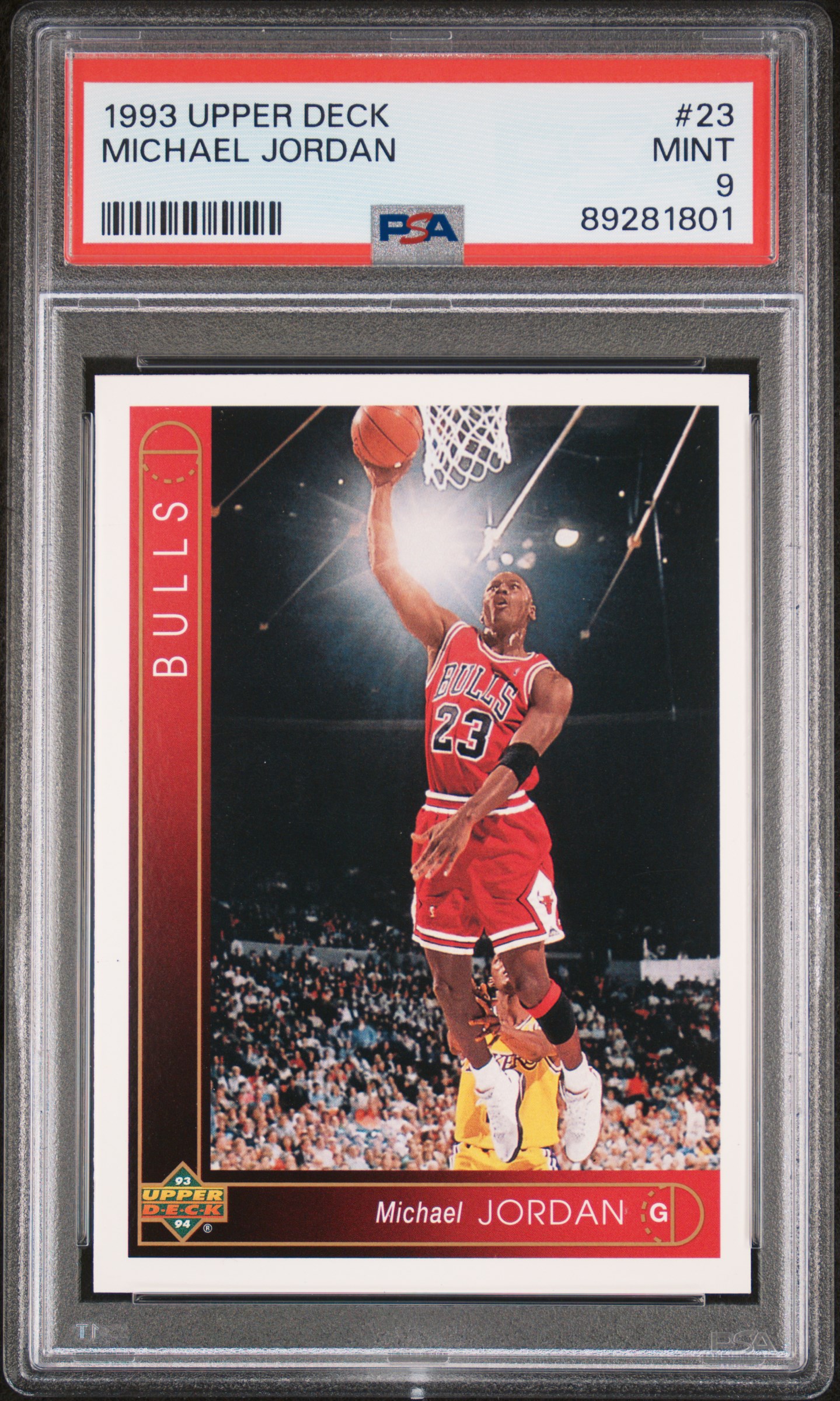 Michael Jordan 1993 Upper Deck Basketball Card #23 Graded PSA 9