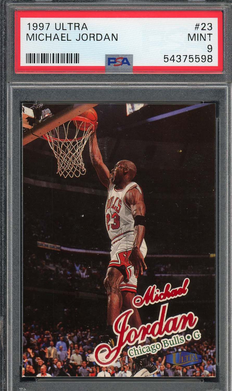 Michael Jordan 1997 Fleer Ultra Basketball Card #23 Graded PSA 9