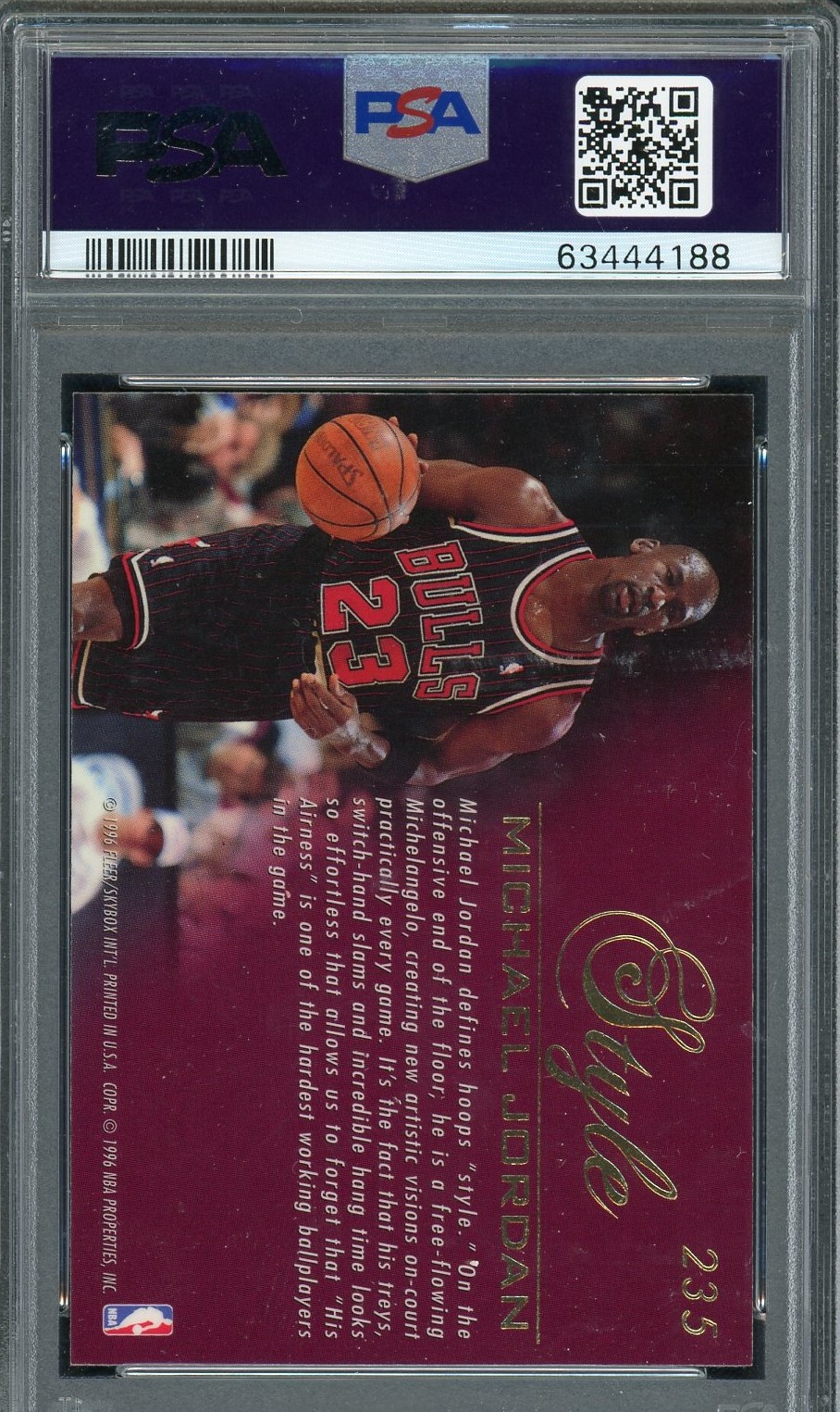 Michael Jordan 1995 Flair Basketball Card #235 Graded PSA 8