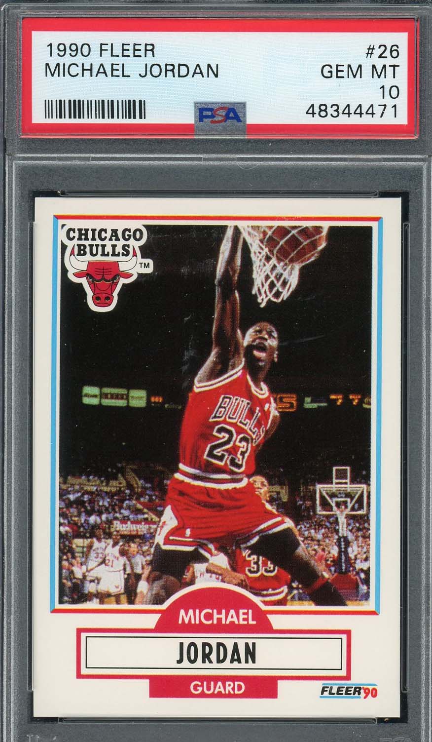 Michael Jordan 1990 Fleer Basketball Card #26 Graded PSA 10