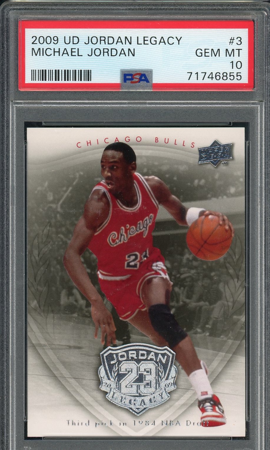 Michael Jordan 2009 Upper Deck Legacy Basketball Card #3 Graded PSA 10