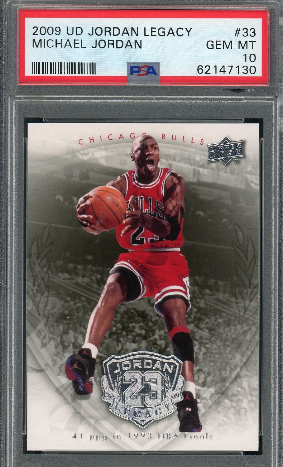 Michael Jordan 2009 Upper Deck Legacy Basketball Card #33 Graded PSA 10