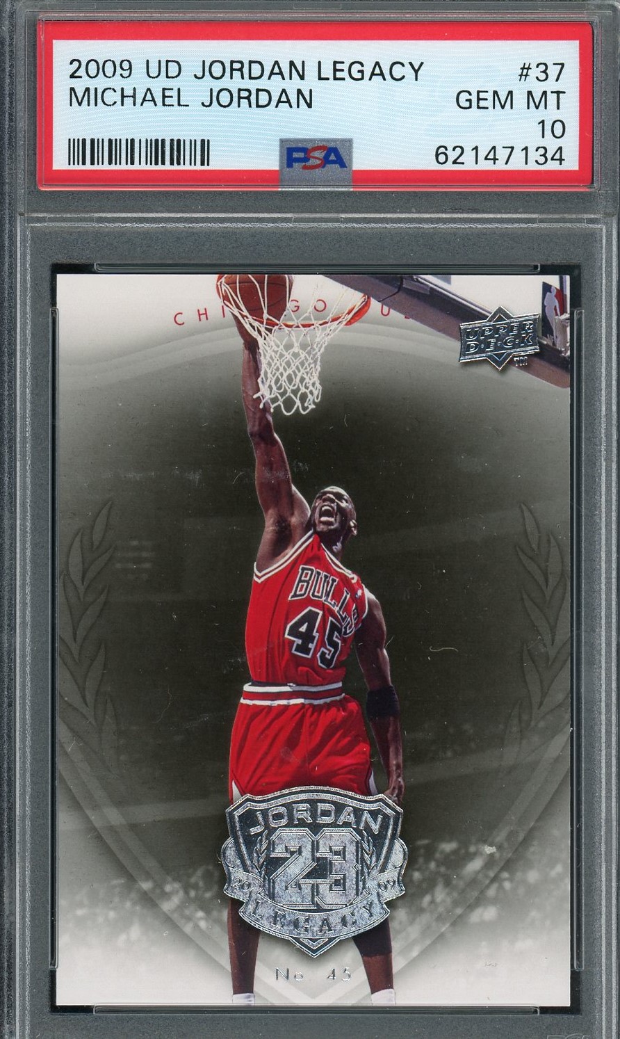Michael Jordan 2009 Upper Deck Legacy Basketball Card #37 Graded PSA 10