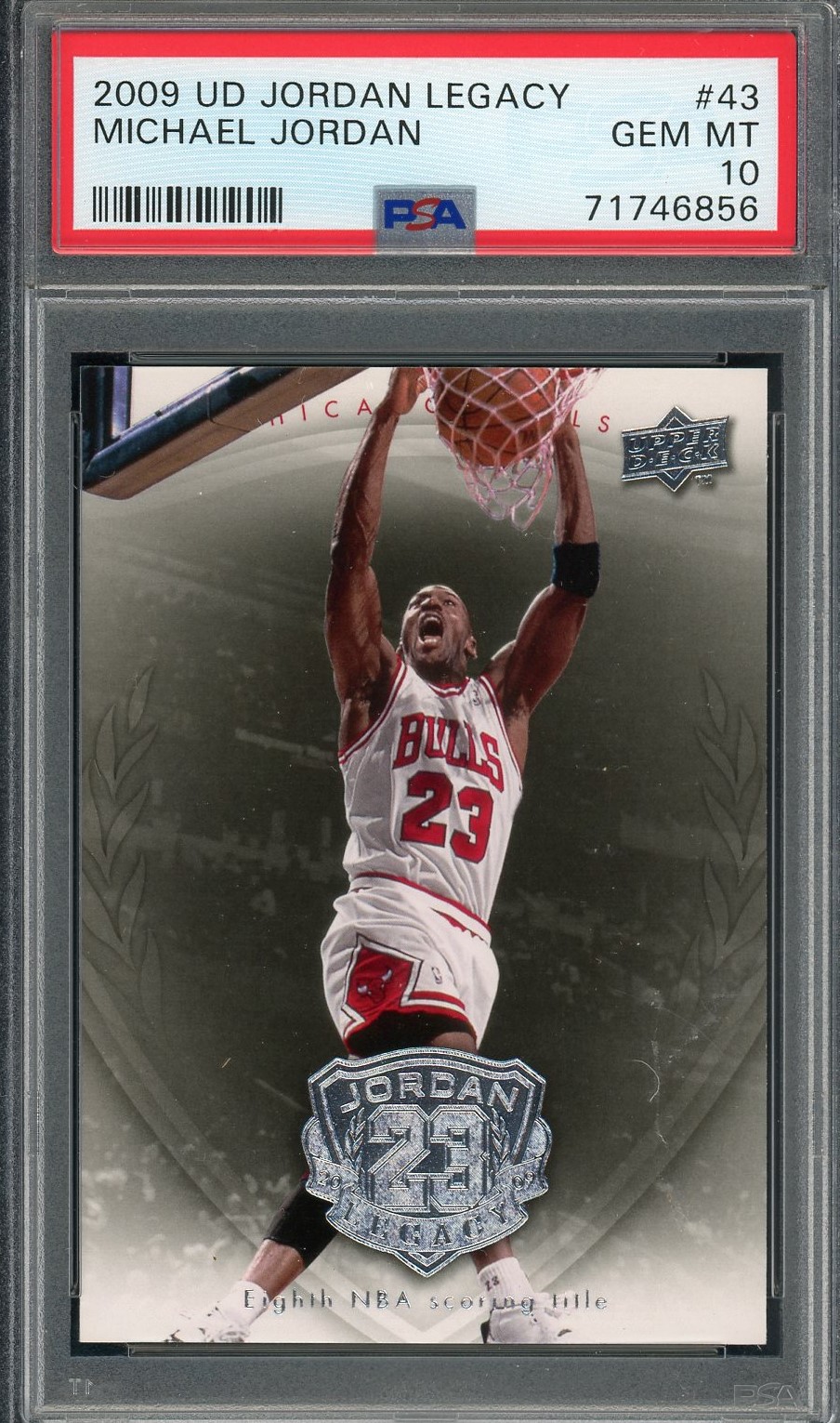 Michael Jordan 2009 Upper Deck Legacy Basketball Card #43 Graded PSA 10
