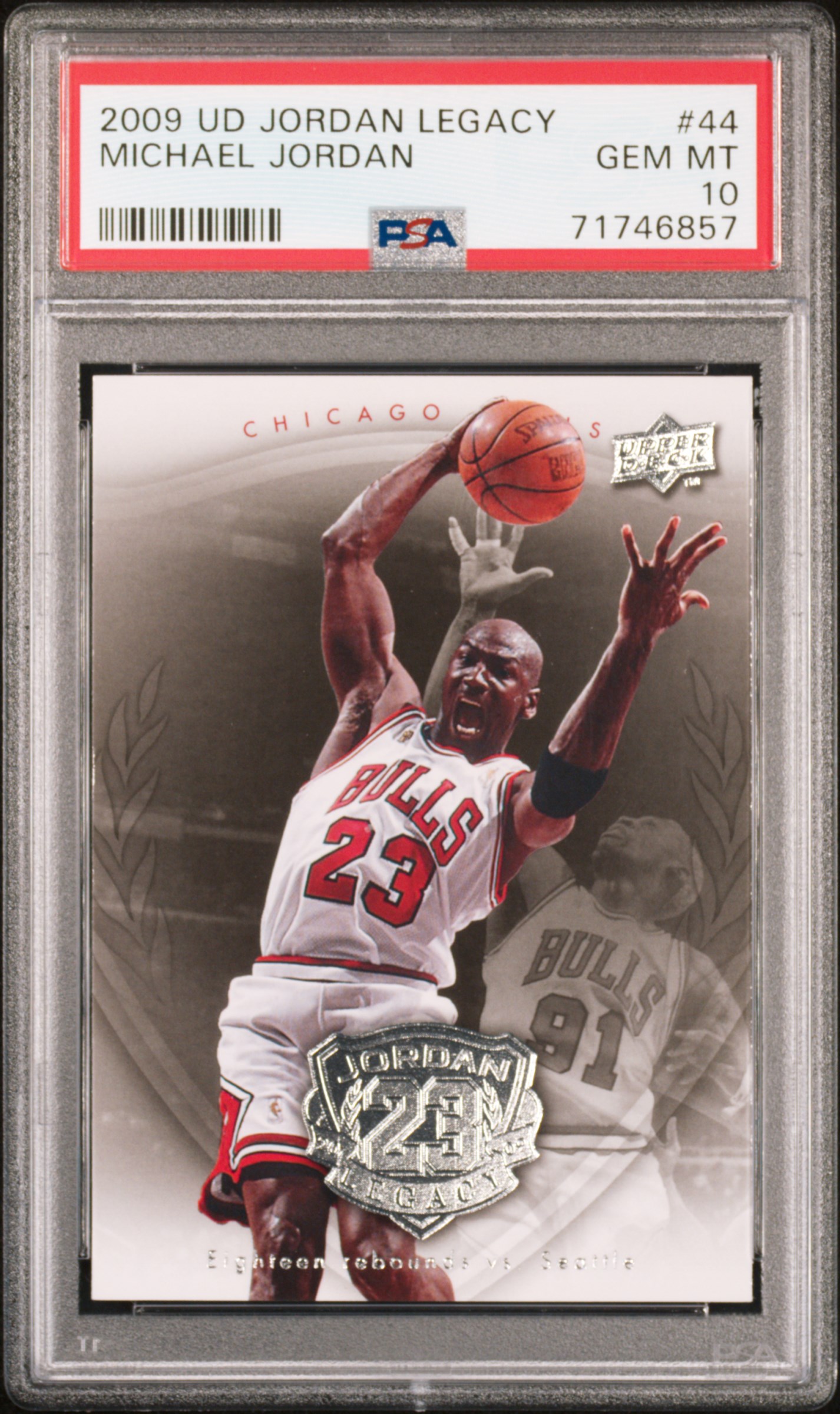 Michael Jordan 2009 Upper Deck Legacy Basketball Card #44 Graded PSA 10