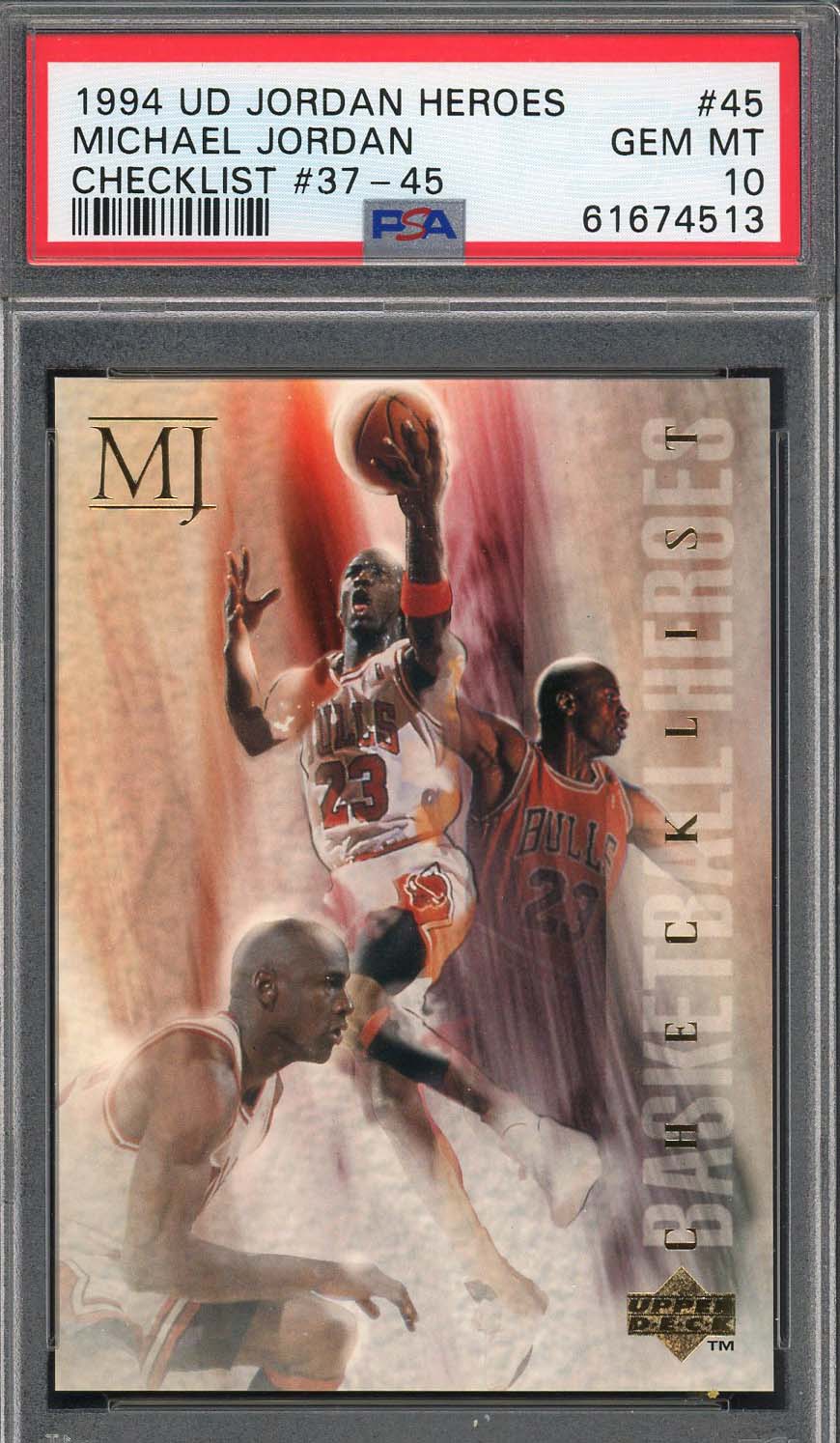 Michael Jordan 1994 Upper Deck Heroes Checklist Basketball Card Graded PSA 10