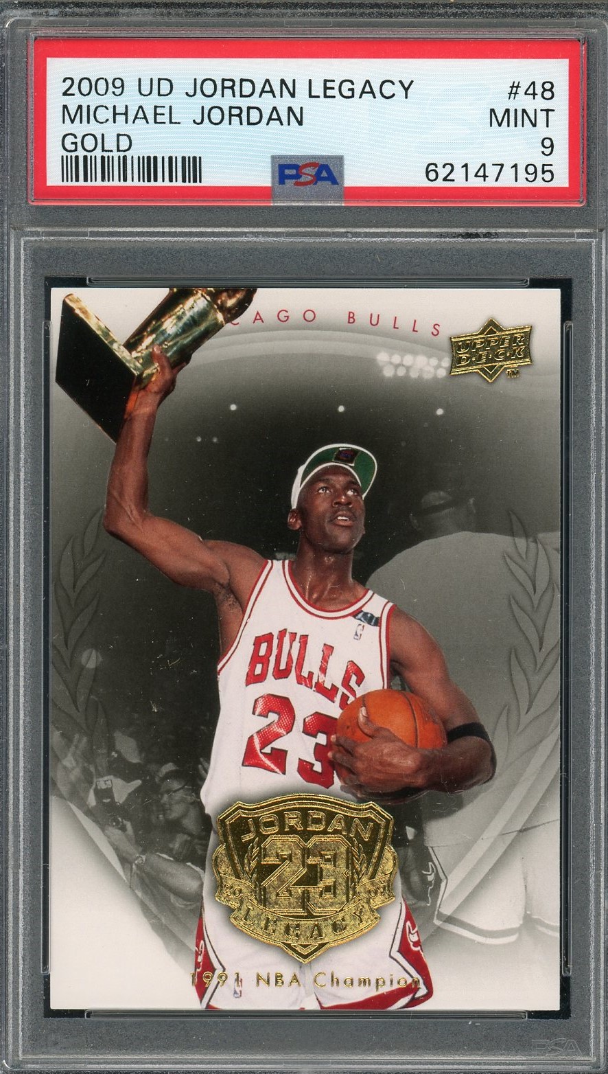 Michael Jordan 2009 Upper Deck Legacy Gold Basketball Card #48 Graded PSA 9