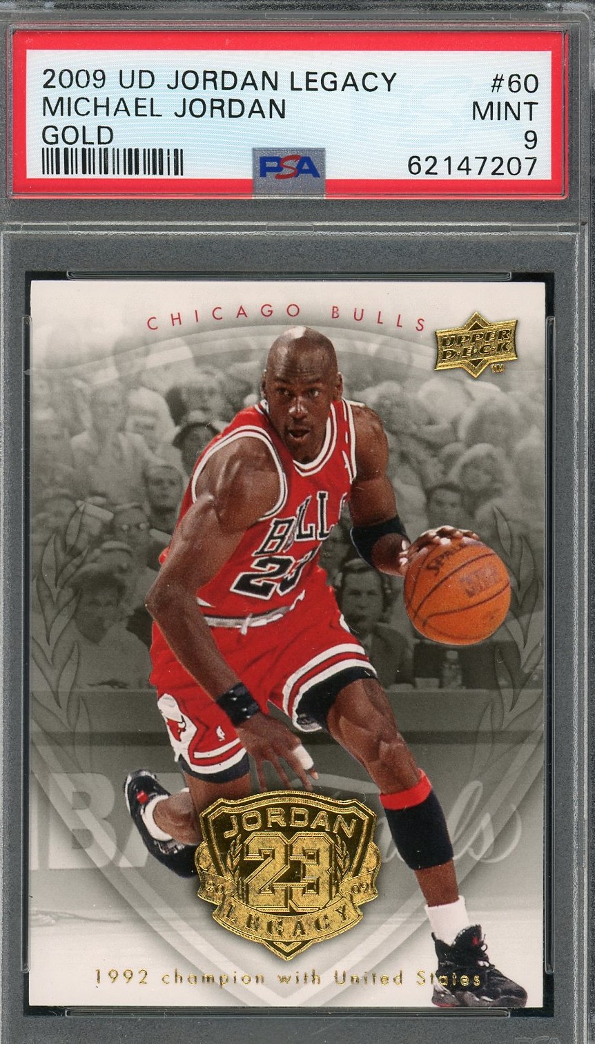 Michael Jordan 2009 Upper Deck Legacy Gold Basketball Card #60 Graded PSA 9