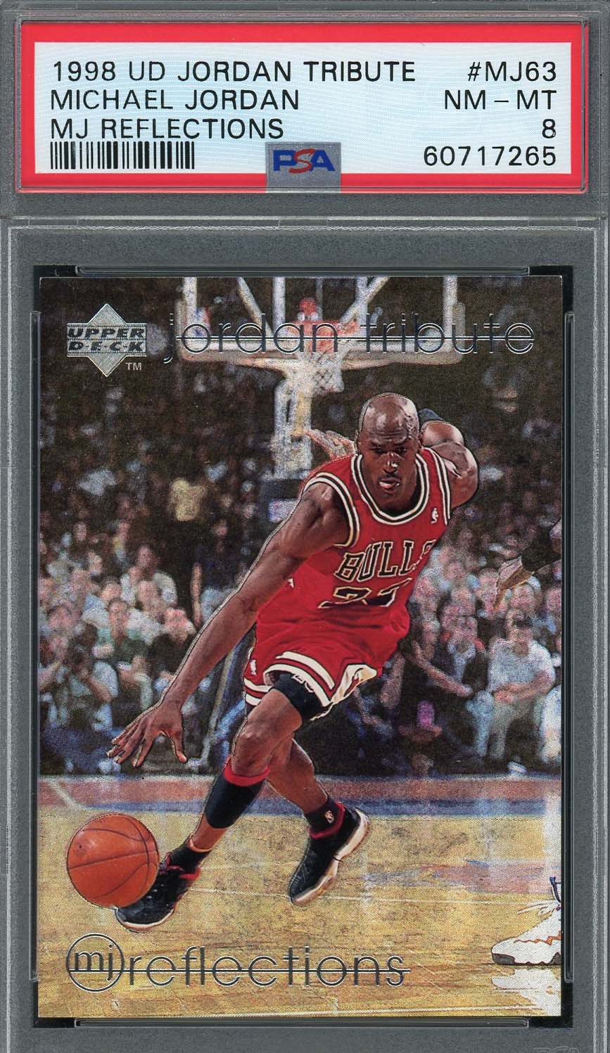 Michael Jordan 1998 Upper Deck Tribute Basketball Card #MJ63 Graded PSA 8