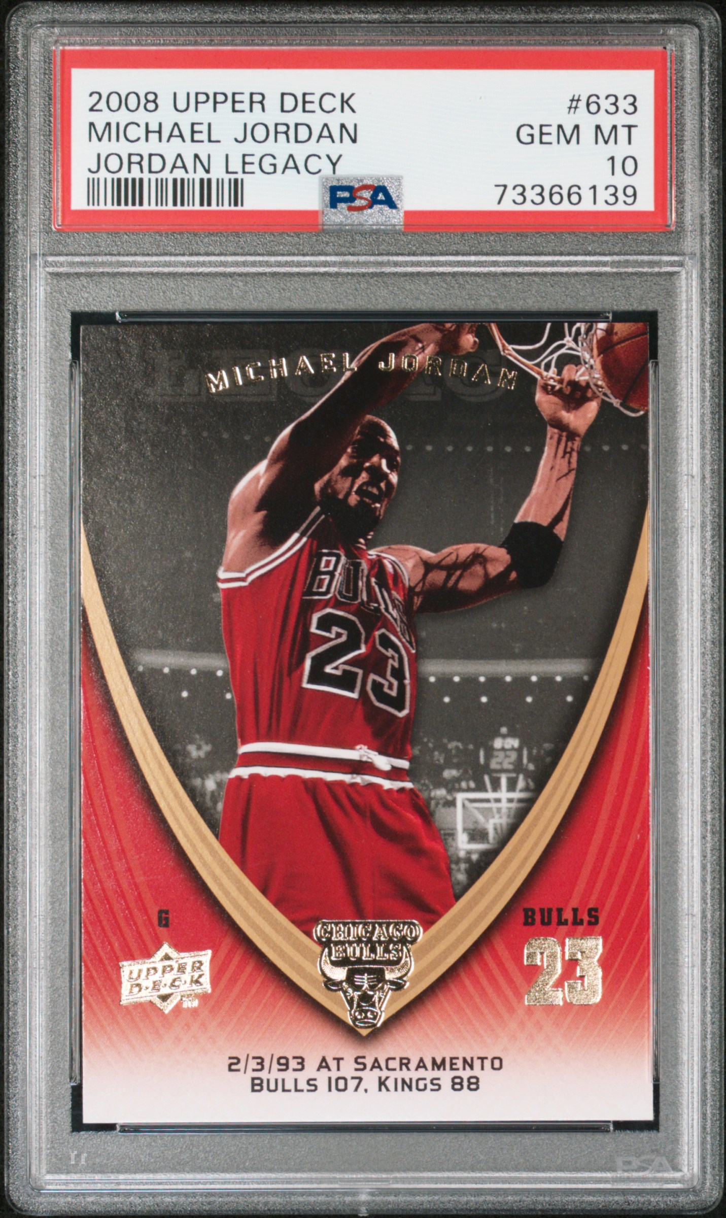 Michael Jordan 2008 Upper Deck Legacy Basketball Card #633 Graded PSA 10