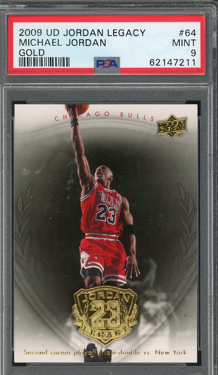 Michael Jordan 2009 Upper Deck Legacy Gold Basketball Card #64 Graded PSA 9