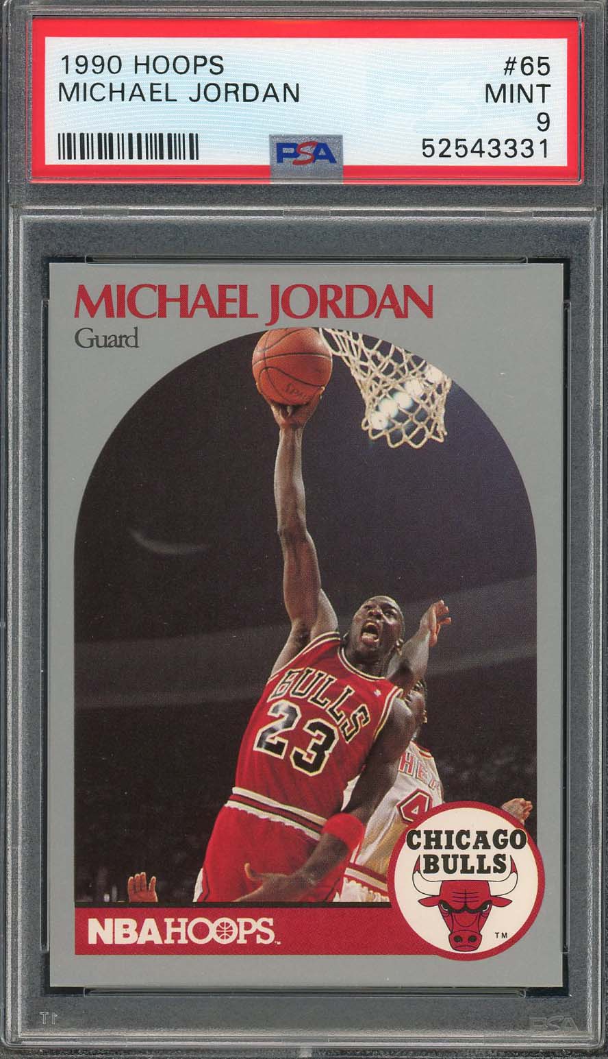 Michael Jordan 1990 Hoops Basketball Card #65 Graded PSA 9 Michael Jordan 1990 Hoops Basketball Card #65 Graded PSA 9