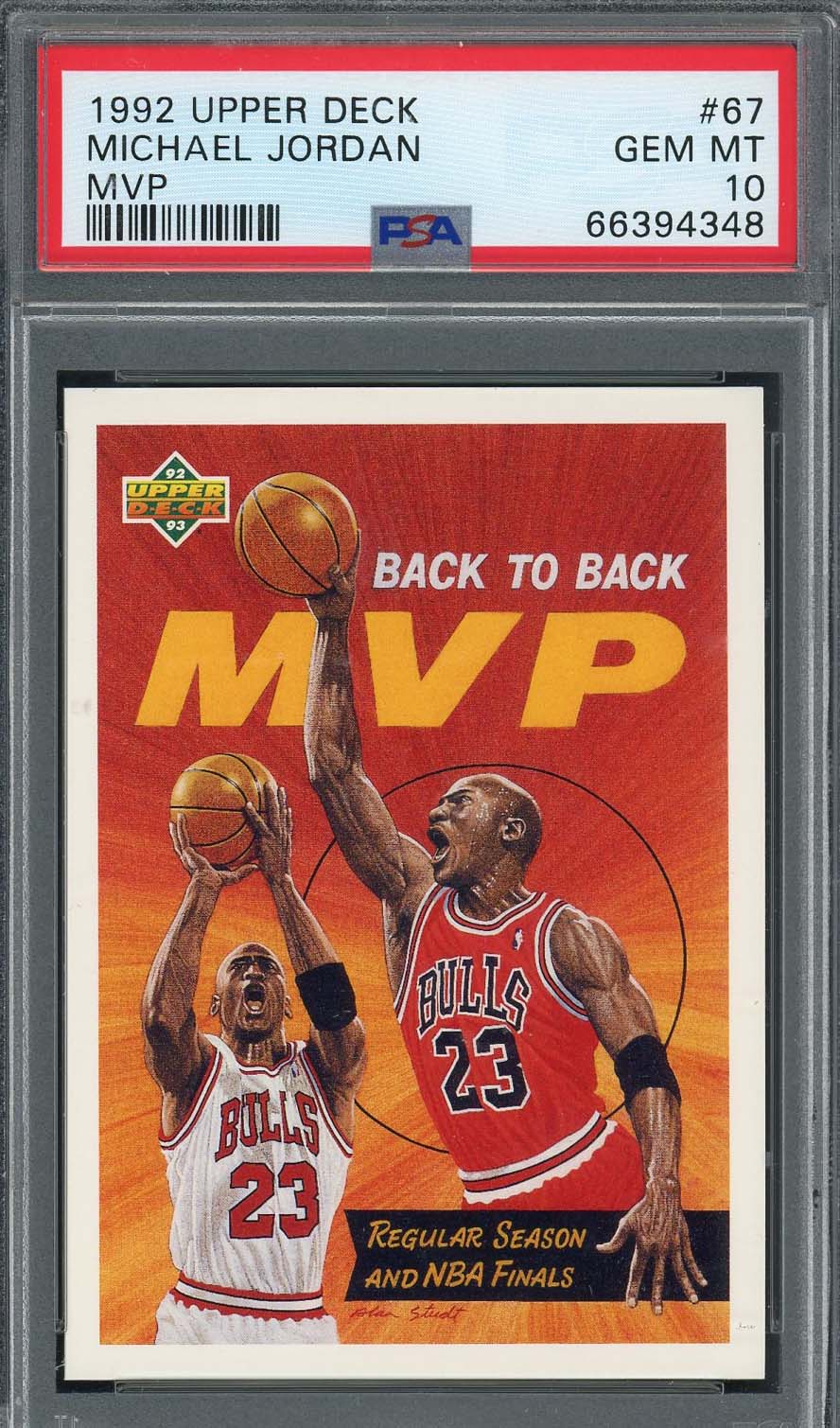 Michael Jordan 1992 Upper Deck MVP Basketball Card #67 Graded PSA 10