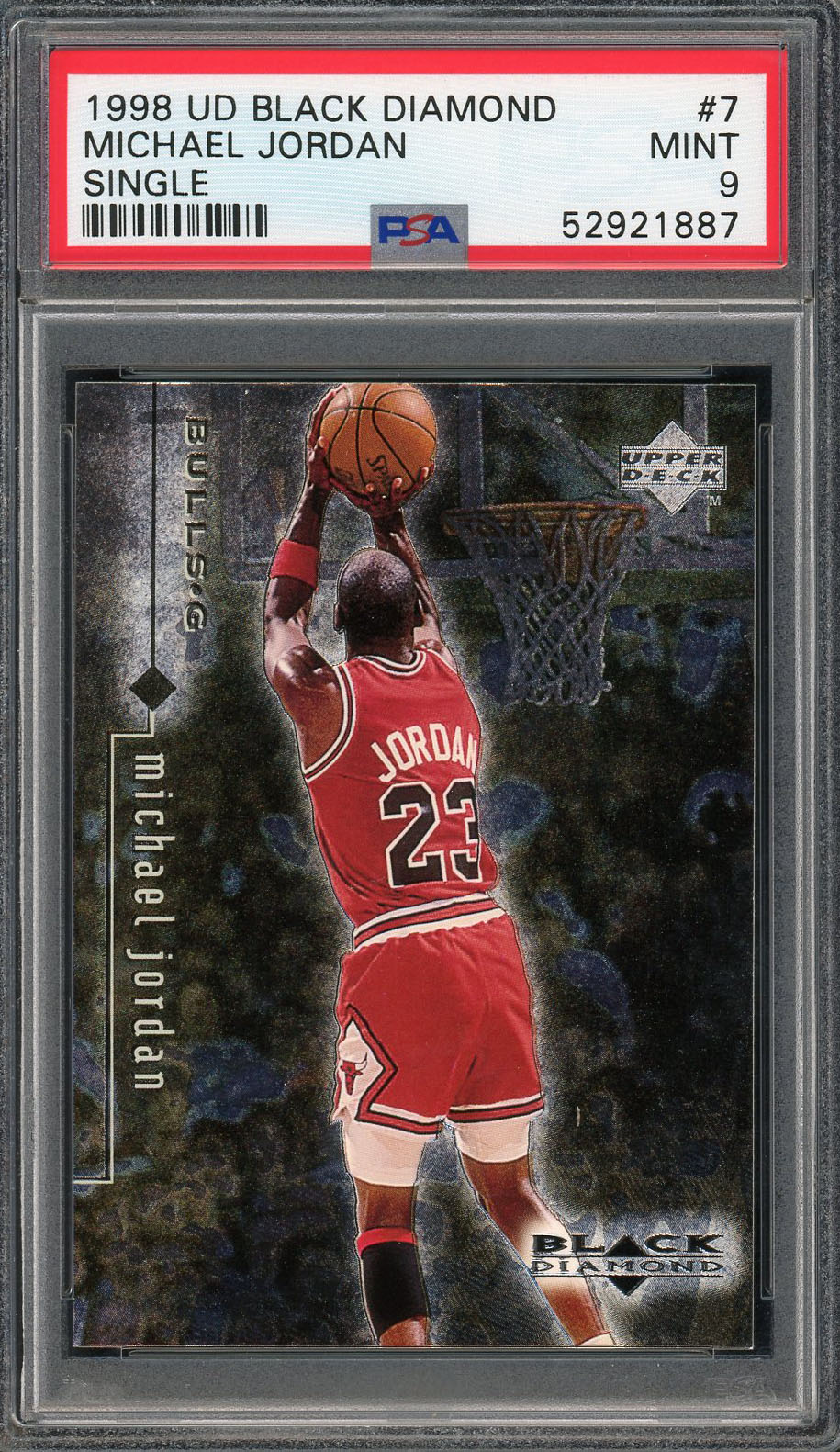 Michael Jordan 1998 Upper Deck Black Diamond Basketball Card #7 Graded PSA 9 MINT