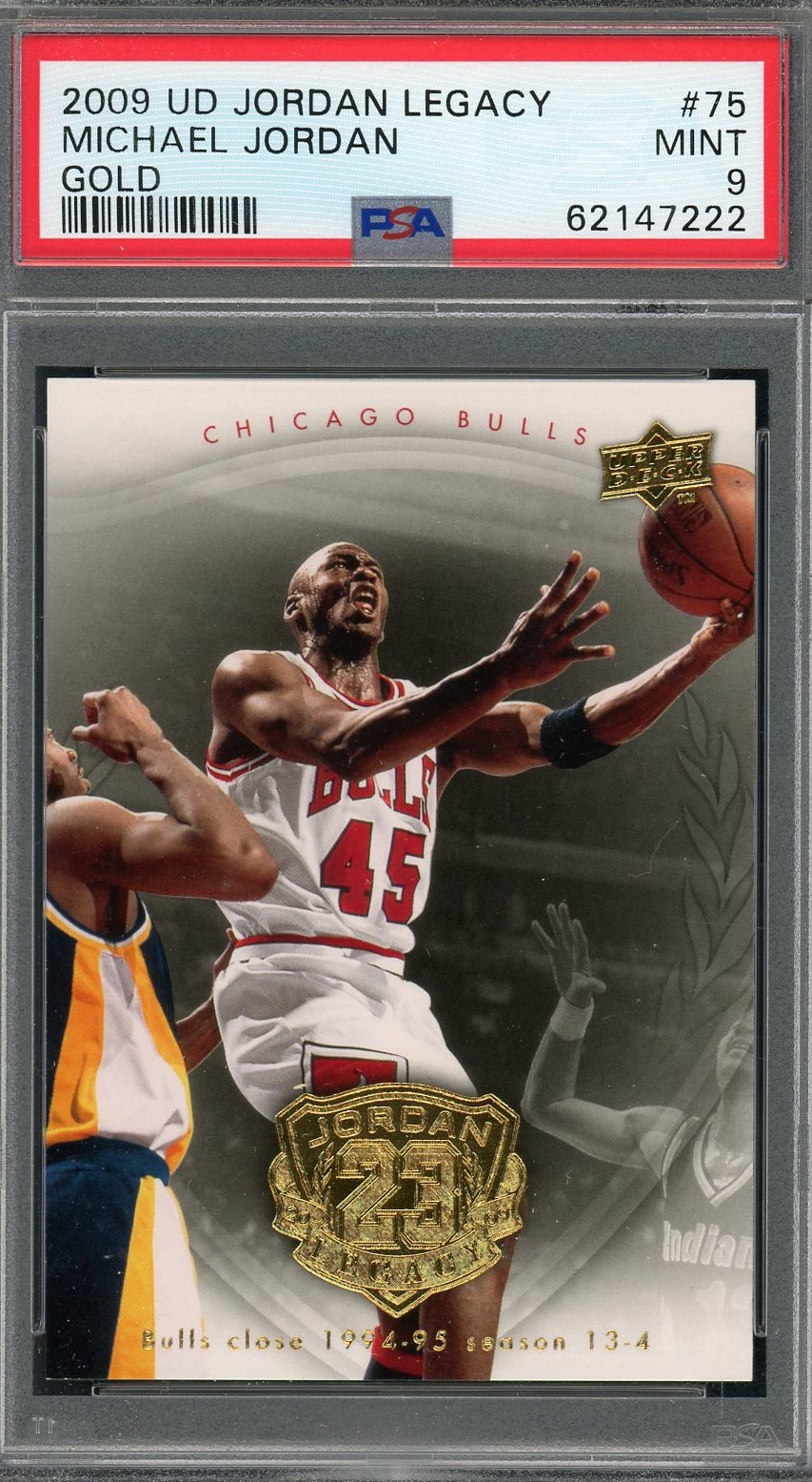 Michael Jordan 2009 Upper Deck Legacy Gold Basketball Card #75 Graded PSA 9