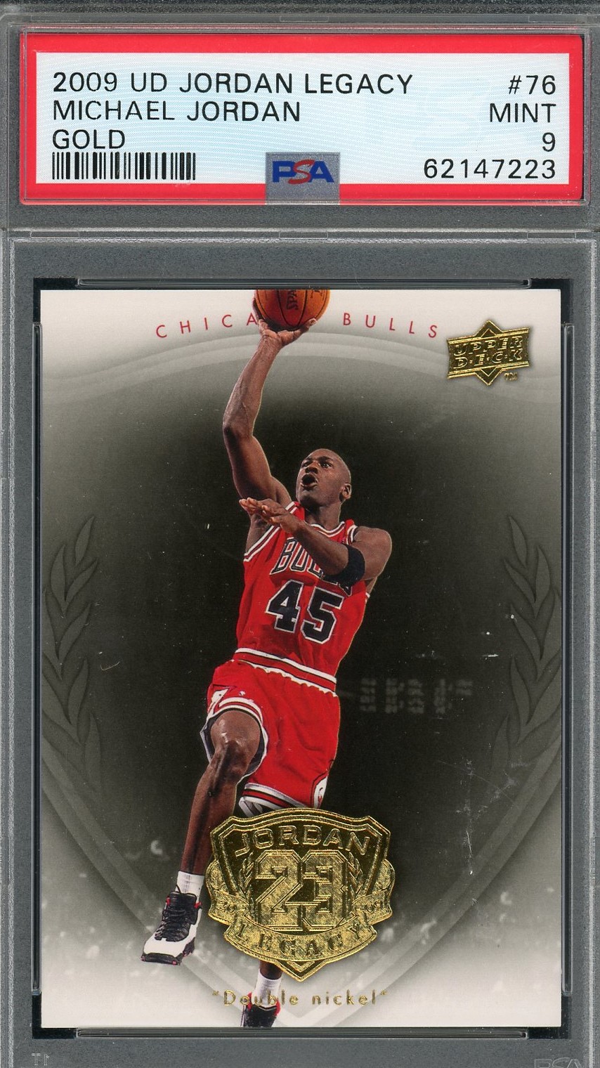 Michael Jordan 2009 Upper Deck Legacy Gold Basketball Card #76 Graded PSA 9