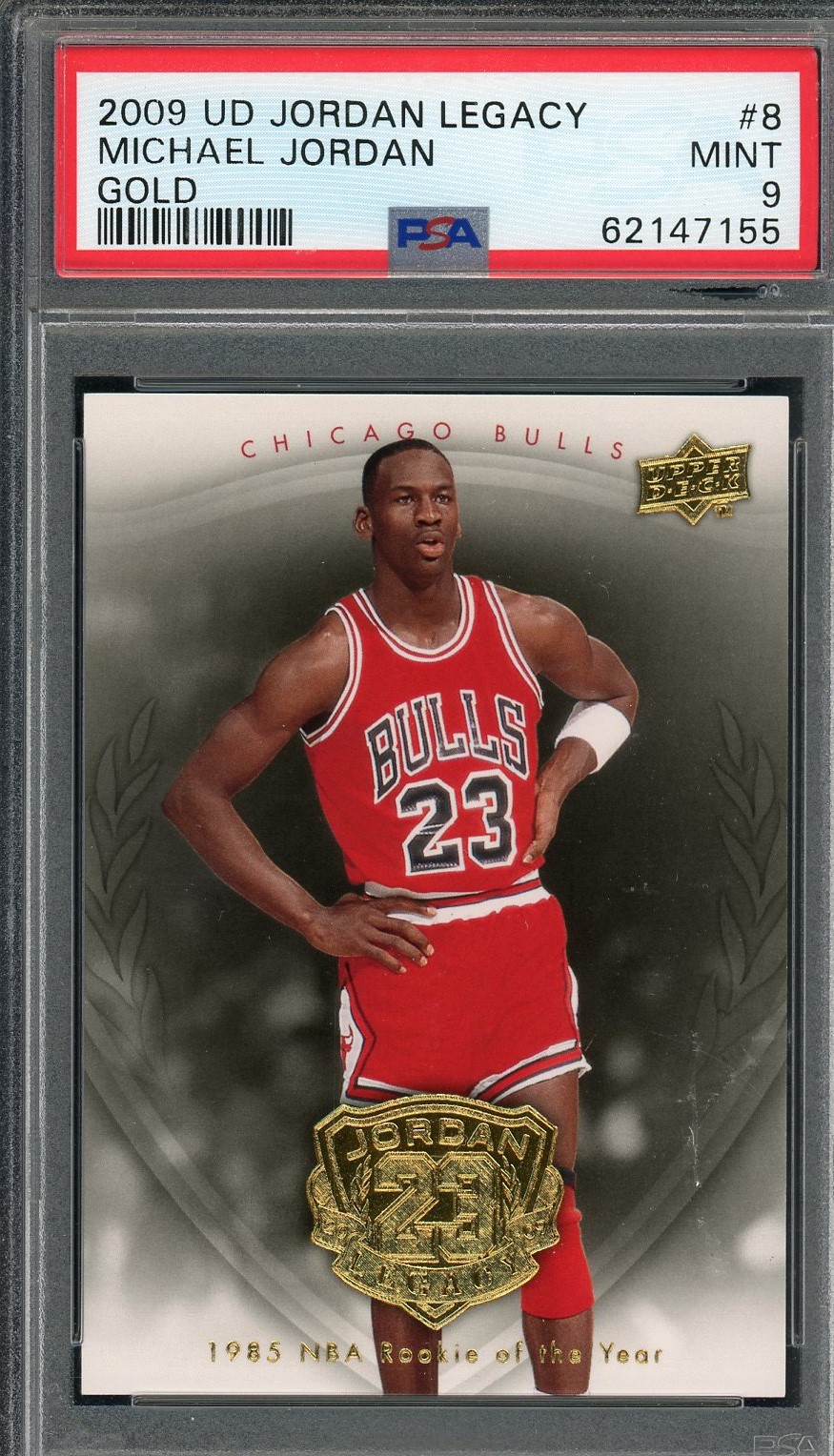 Michael Jordan 2009 Upper Deck Legacy Gold Basketball Card #8 Graded PSA 9