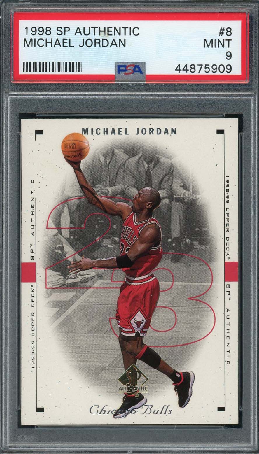 Michael Jordan 1998 SP Authentic Upper Deck Basketball Card #8 Graded PSA 9 MINT Michael Jordan 1998 SP Authentic Upper Deck Basketball Card #8 Graded PSA 9 MINT