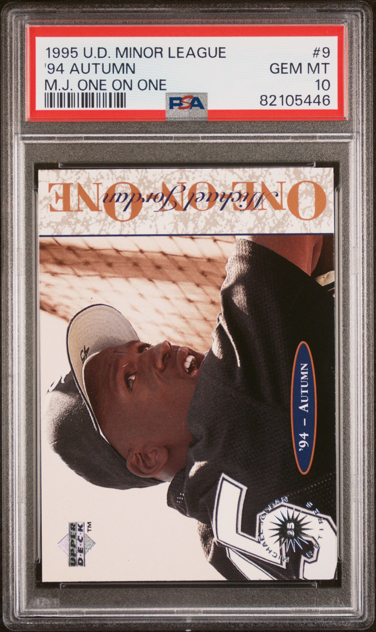 Michael Jordan 1995 Upper Deck Minor League One on One Baseball Card #9 PSA 10