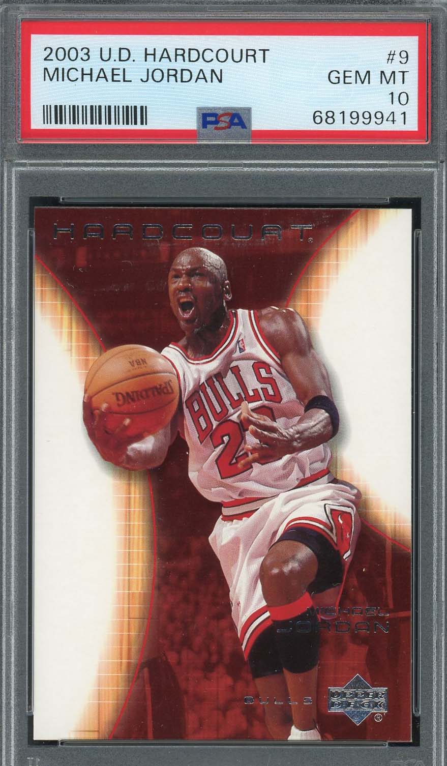 Michael Jordan 2003 Upper Deck Hardcourt Basketball Card #9 Graded PSA 10