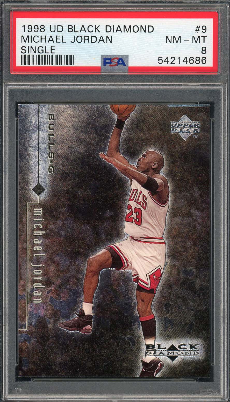 Michael Jordan 1998 Upper Deck Black Diamond Basketball Card #9 Graded PSA 8 Michael Jordan 1998 Upper Deck Black Diamond Basketball Card #9 Graded PSA 8
