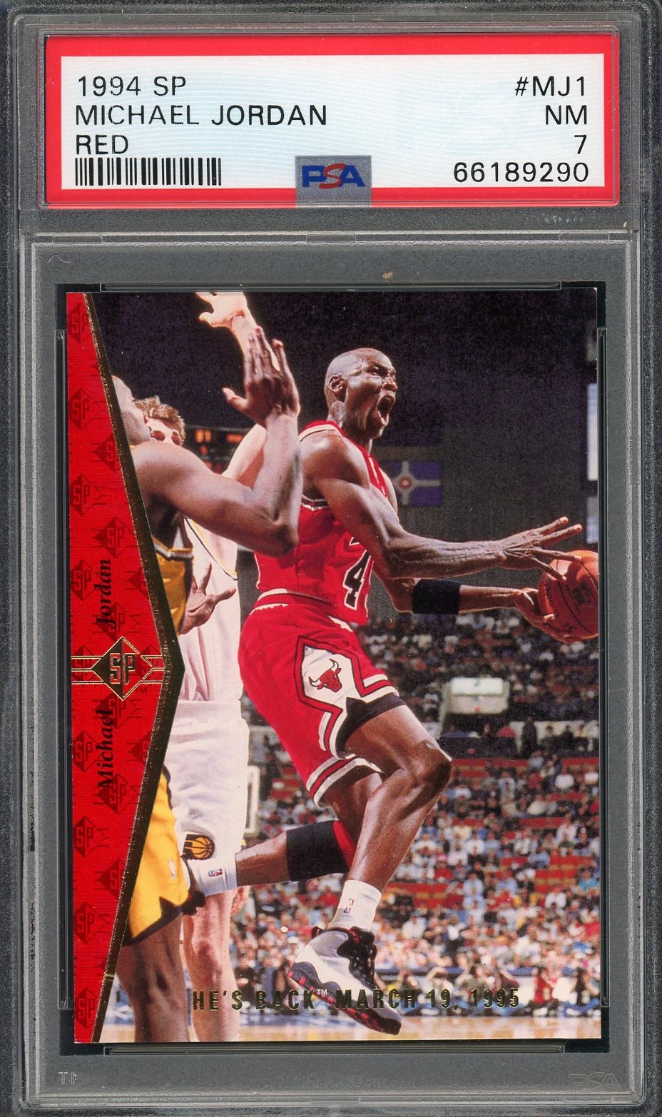 Michael Jordan 1994 SP Upper Deck Red Basketball Card #MJ1 Graded PSA 7