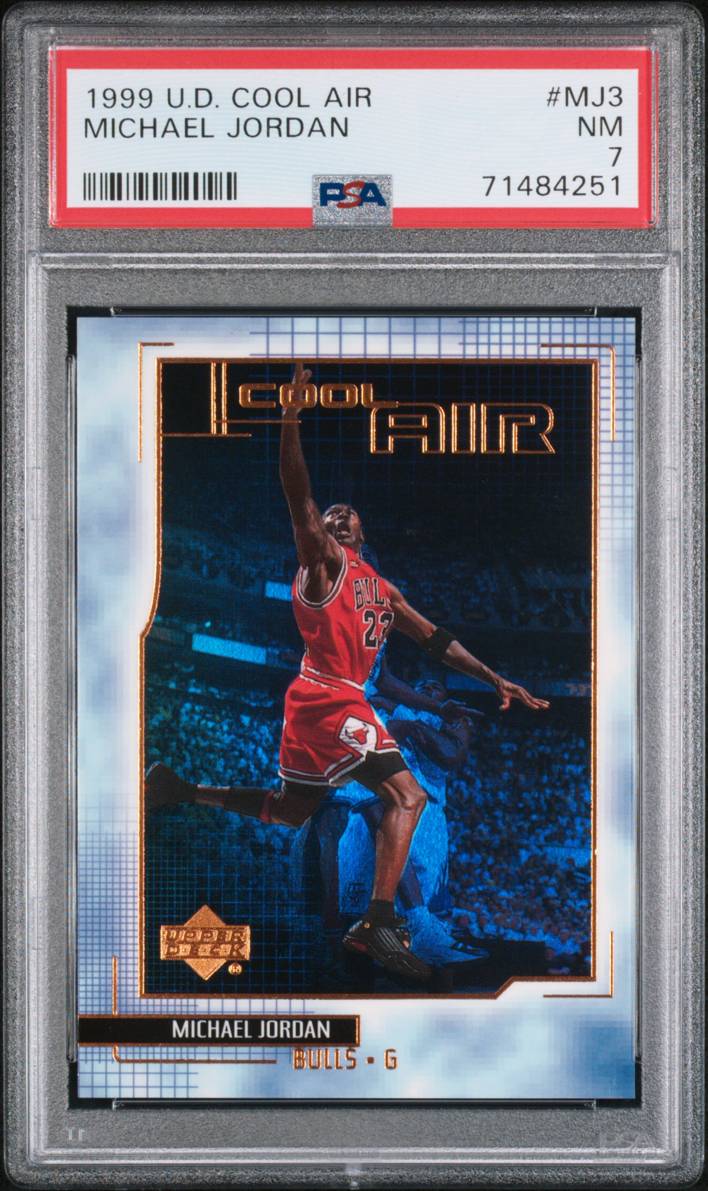 Michael Jordan 1999 Upper Deck Cool Air Basketball Card #MJ3 Graded PSA 7