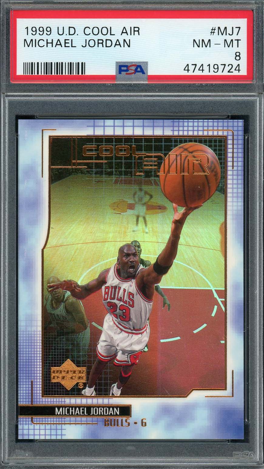 Michael Jordan 1999 Upper Deck Cool Air Basketball Card #MJ7 Graded PSA 8