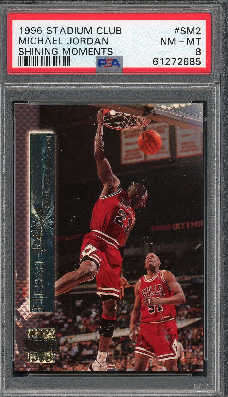 Michael Jordan 1996 Topps Stadium Club Basketball Card #SM2 Graded PSA 8