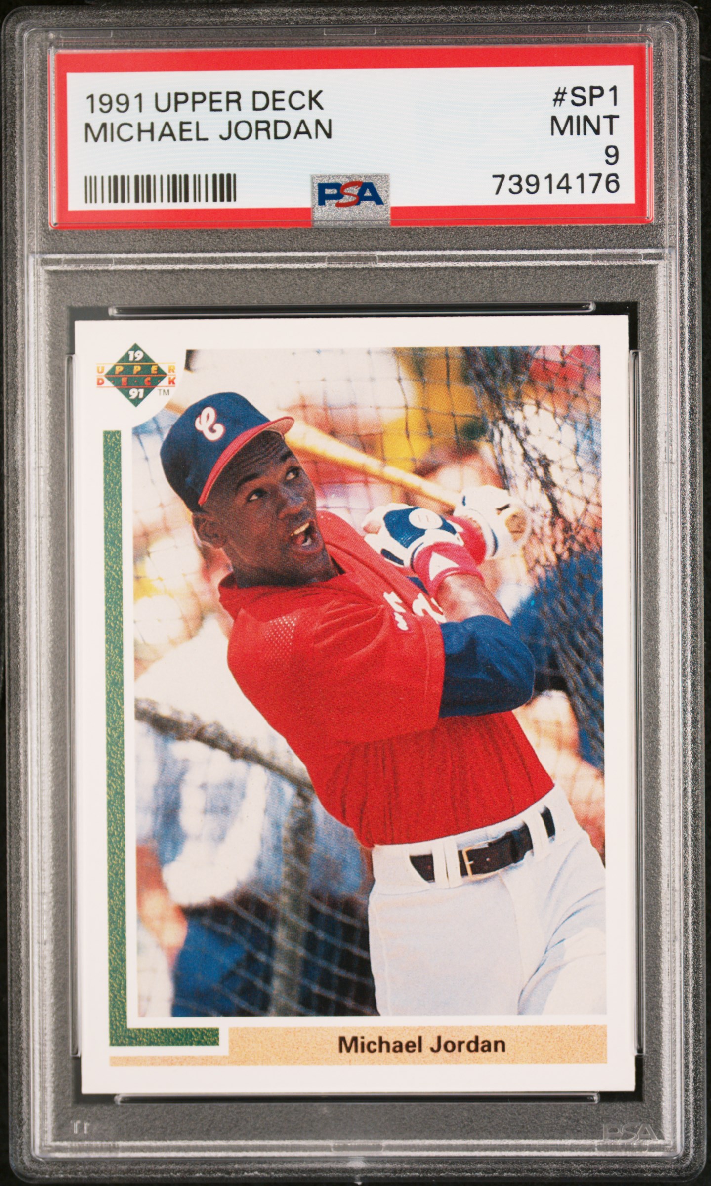 Michael Jordan 1991 Upper Deck Baseball Card #SP1 Graded PSA 9