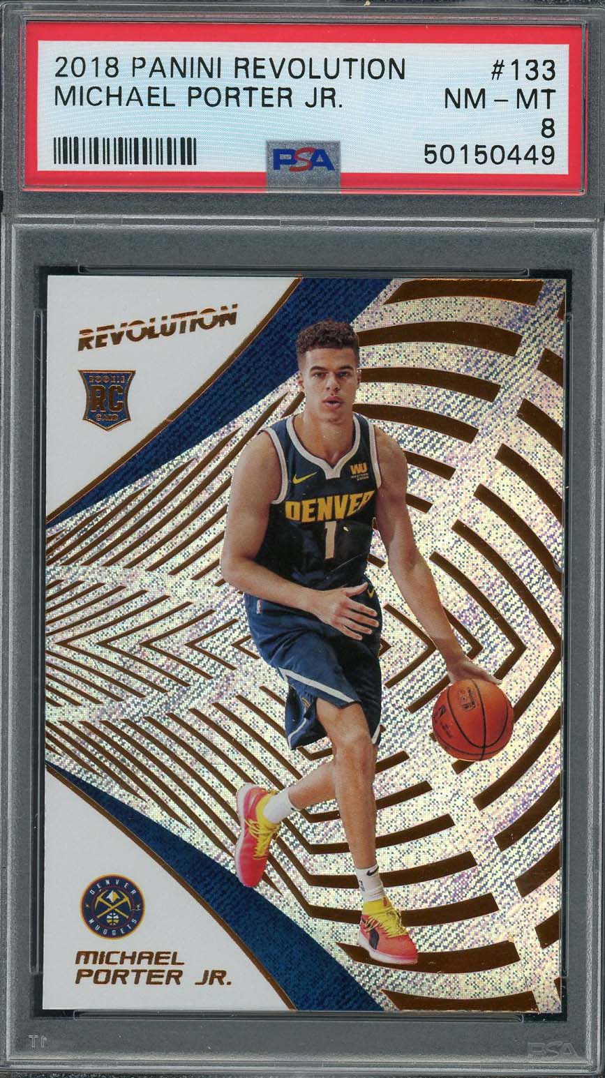 Michael Porter Jr 2018 Panini Revolution Basketball Rookie Card RC #133 Graded PSA 8