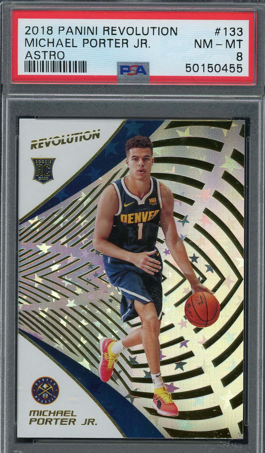 Michael Porter Jr 2018 Panini Revolution Astro Rookie Card RC #133 Graded PSA 8