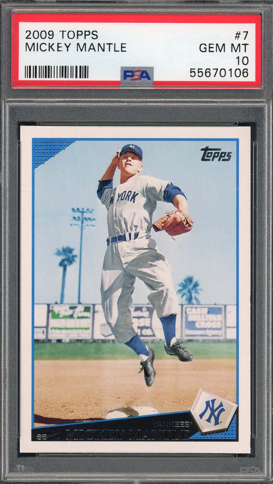 Mickey Mantle 2009 Topps Baseball Card #7 Graded PSA 10