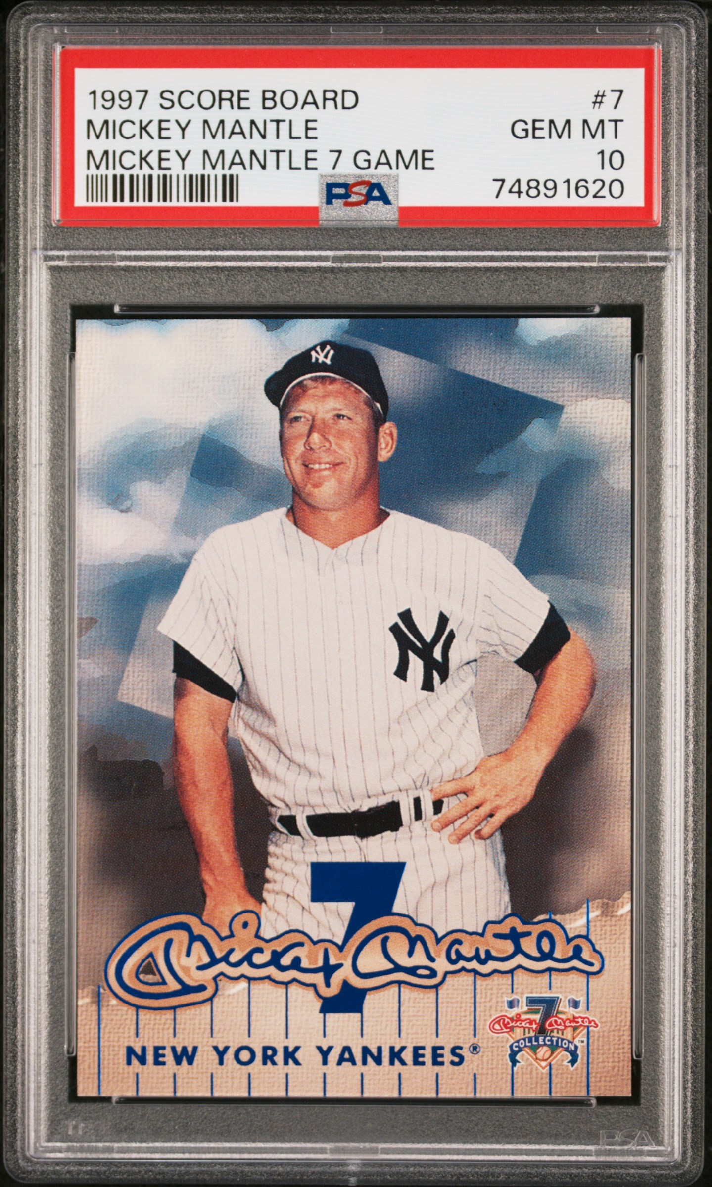 Mickey Mantle 1997 Score Board Game 7 Baseball Card #7 Graded PSA 10