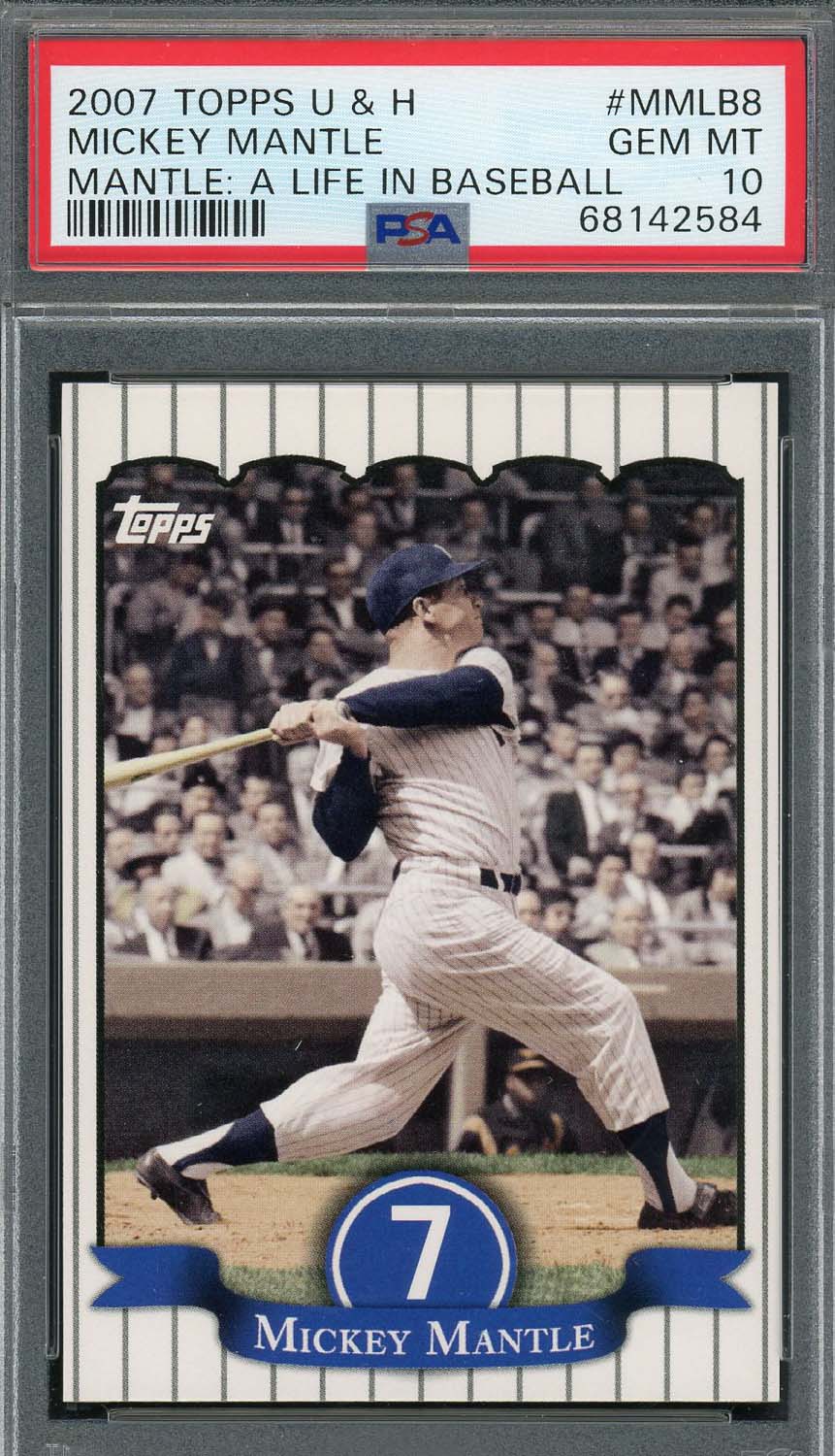 Mickey Mantle 2007 Topps U&H A Life in Baseball Card #MMLB8 Graded PSA 10