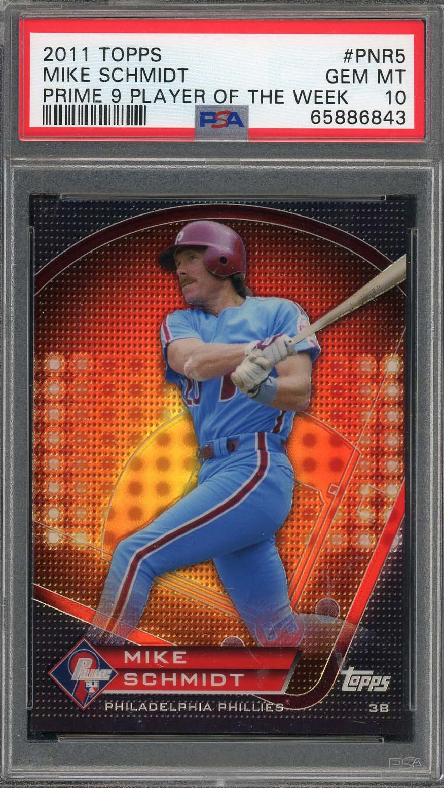 Mike Schmidt 2011 Topps Prime 9 Baseball Card #PNR5 Graded PSA 10