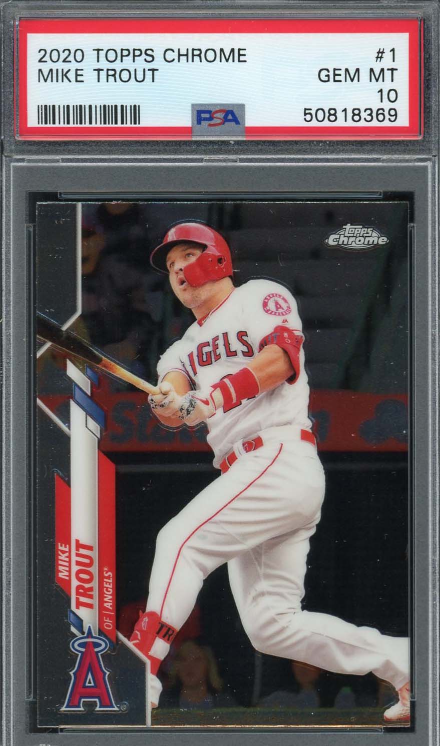 Mike Trout 2020 Topps Chrome Baseball Card #1 Graded PSA 10 GEM MINT Mike Trout 2020 Topps Chrome Baseball Card #1 Graded PSA 10 GEM MINT