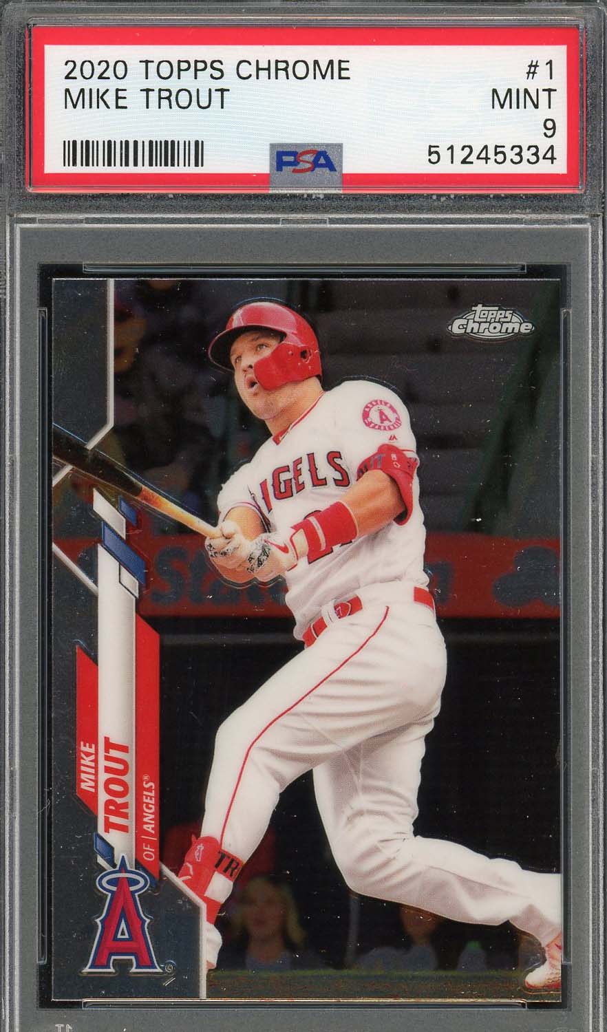 Mike Trout 2020 Topps Chrome Baseball Card #1 Graded PSA 9 MINT