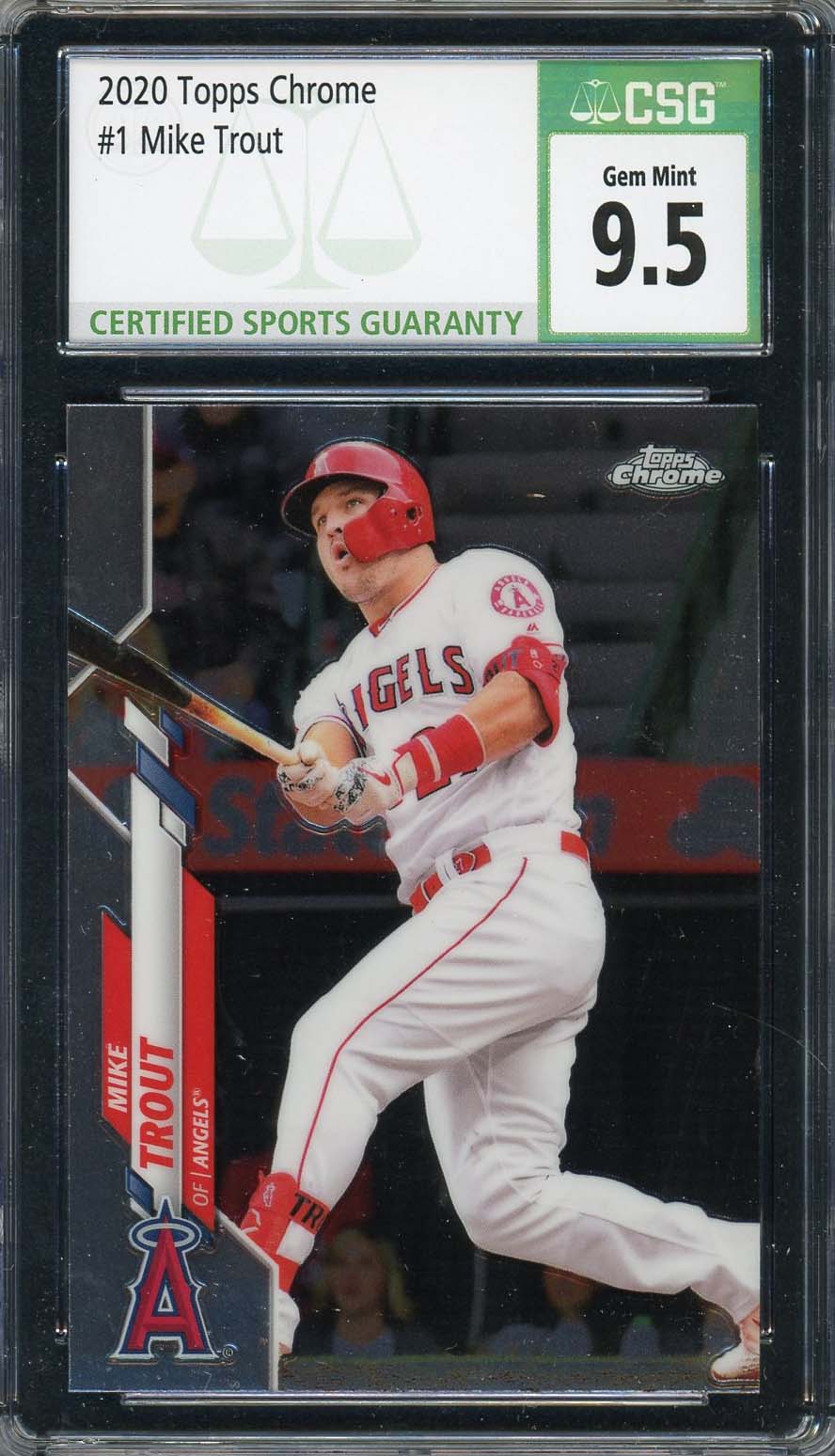 Mike Trout 2020 Topps Chrome Baseball Card #1 Graded CSG 9.5 Mike Trout 2020 Topps Chrome Baseball Card #1 Graded CSG 9.5