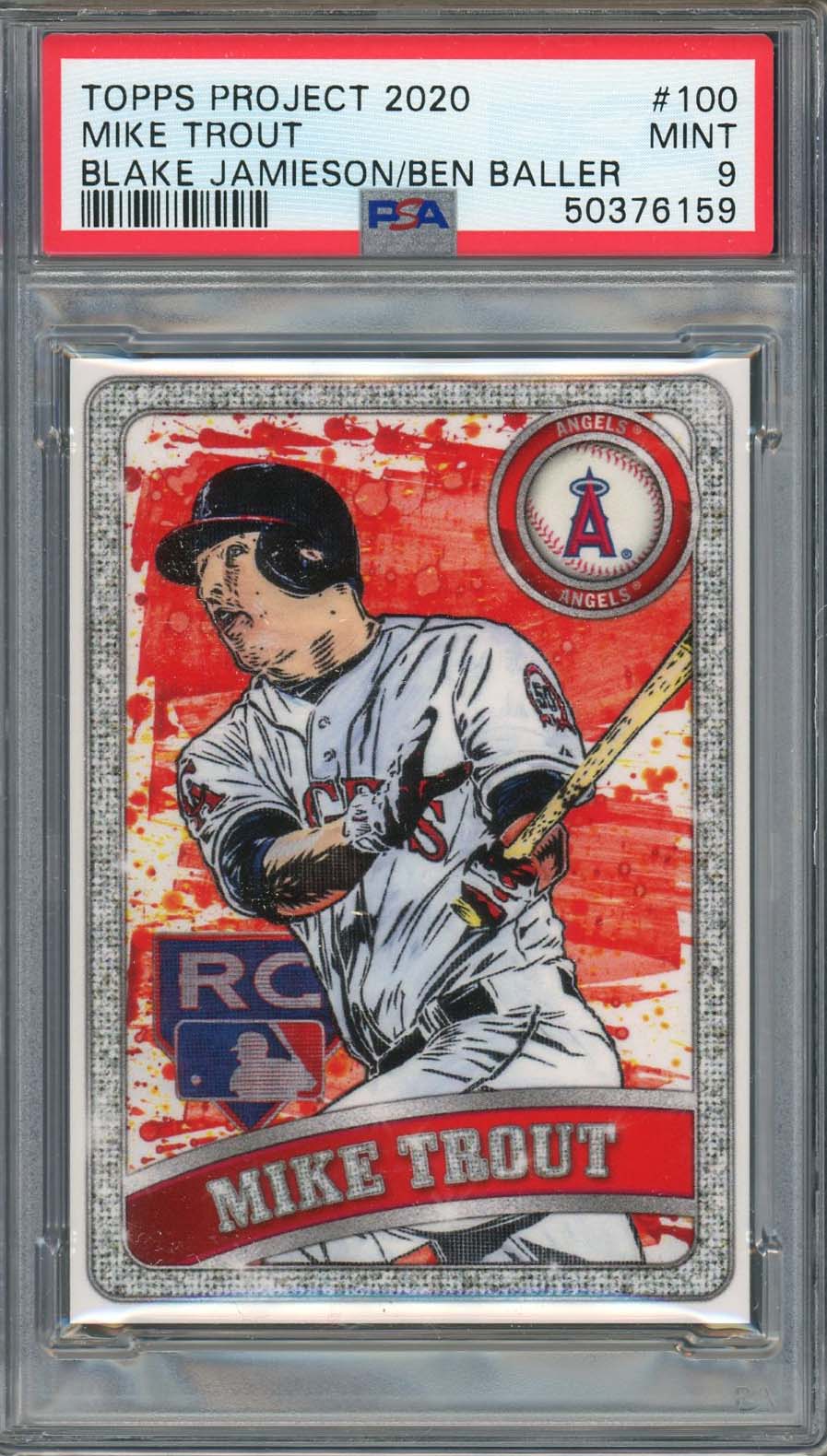 Mike Trout Topps Project 2020 Blake Jamieson Ben Baller Card #100 PSA 9